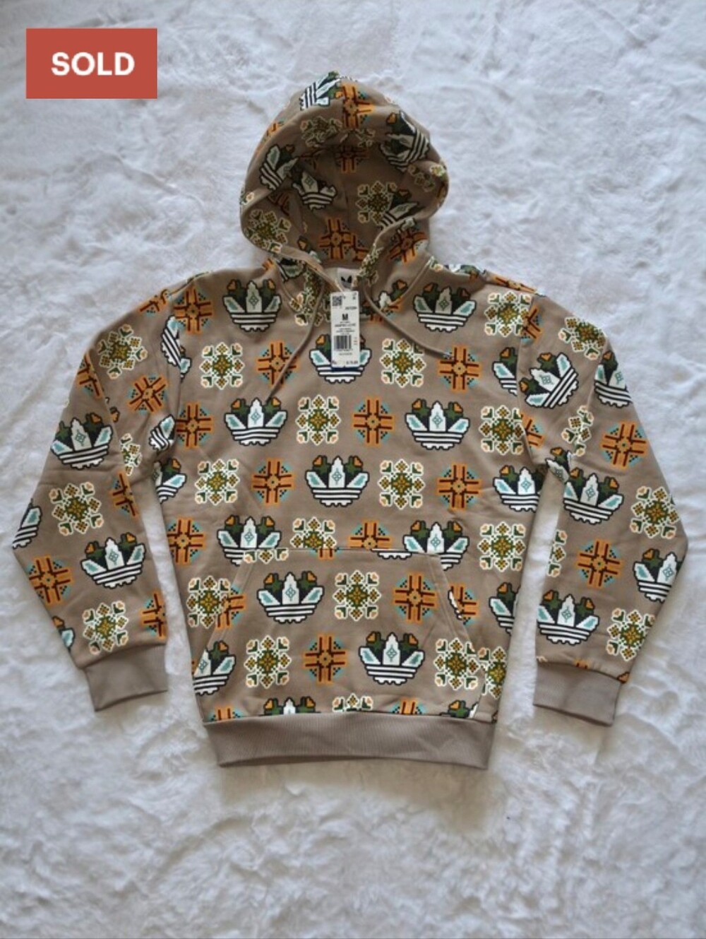 NWT Adidas Originals Tile Allover Print Loose Hoodie | M